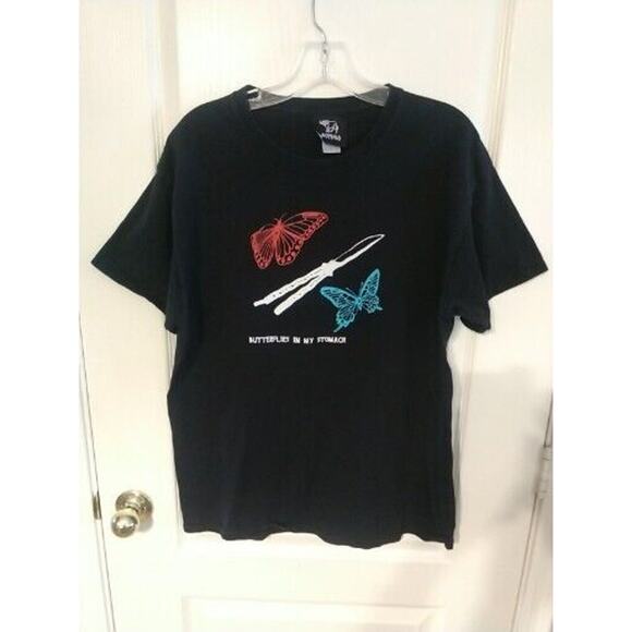 Buffalo Butterflies in My Stomach Knife Black Shirt Large LG L - Picture 2 of 9